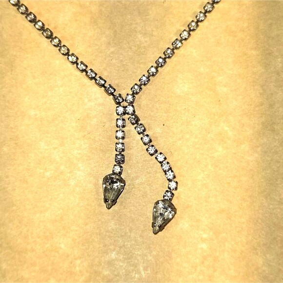 Vintage Rhinestone Necklace Choker - Picture 1 of 10